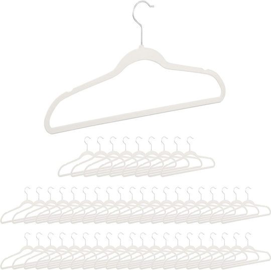 Relaxdays Wardrobe Hanger for Pants Metallic White 50pcs