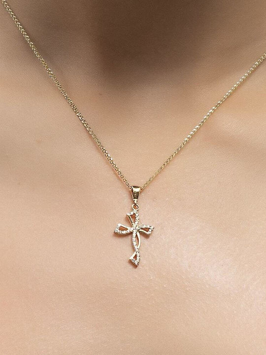 Eforo Damen Gold Kreuz 9K