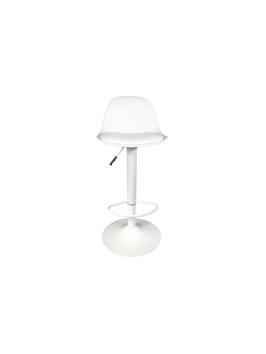 Σκαμπό Μπαρ Isak με Πλάτη & Ρυθμιζόμενο Ύψος White 41.5x38x83εκ.