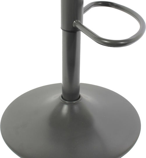 Stool Bar Isak with Back & Adjustable Height Grey 41.5x38x83cm