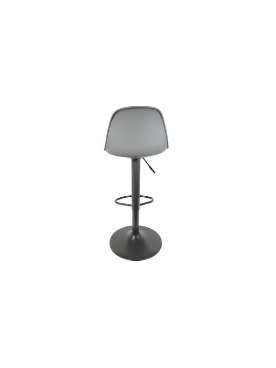 Σκαμπό Μπαρ Isak με Πλάτη & Ρυθμιζόμενο Ύψος Grey 41.5x38x83εκ.