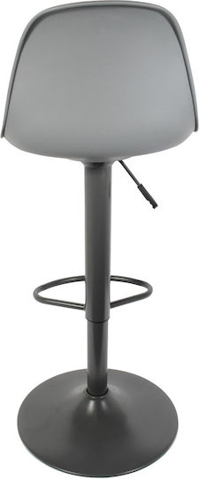 Stool Bar Isak with Back & Adjustable Height Grey 41.5x38x83cm