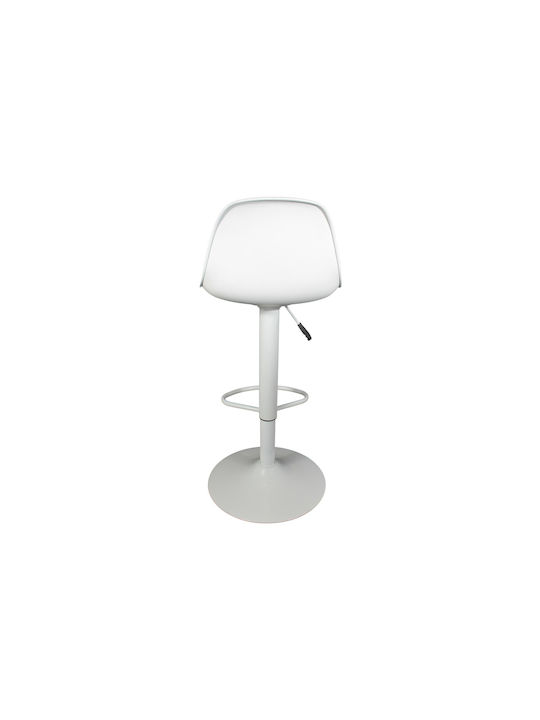 Σκαμπό Μπαρ Isak με Πλάτη & Ρυθμιζόμενο Ύψος White 41.5x38x83εκ.