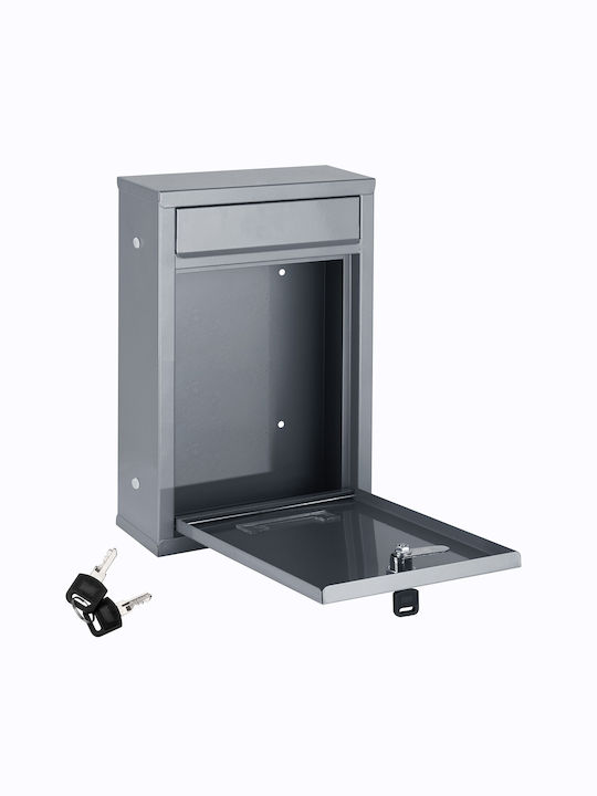 Deuba Cutie Poștală pentru Bloc Metalic în Culoarea Argintiu 32x22x9cm