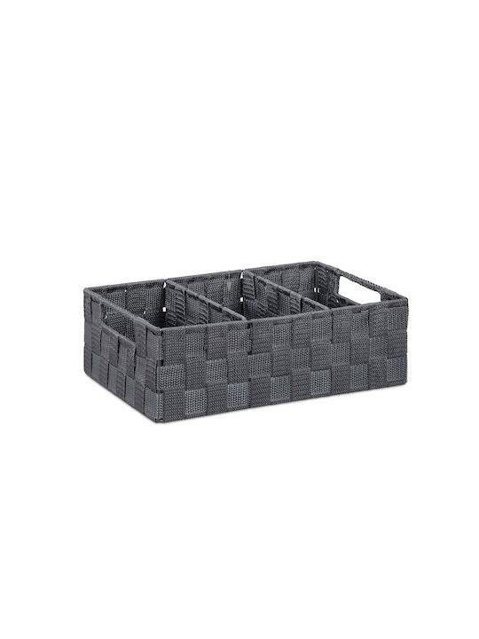 Relaxdays Coș De Depozitare Din Plastic Gri 10x32x21cm