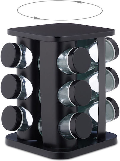 Relaxdays Inox Tabletop Rotating Spice Rack Gray