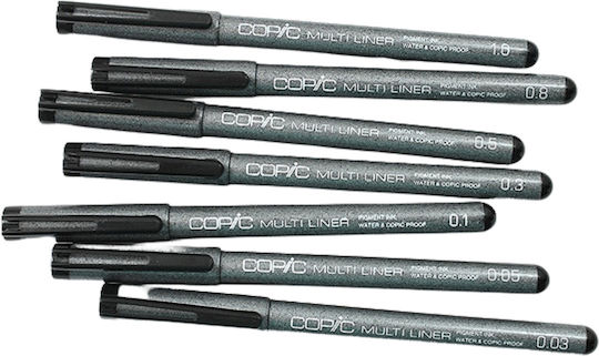 Copic Markere 0.03mm Negru 7buc