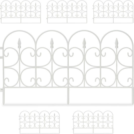 Graniță Flexibilă pentru Grădină Țepușe din Plastic Ideală pentru Delimitarea Aleilor și Peluzelor 135 X 66 Cm Albă