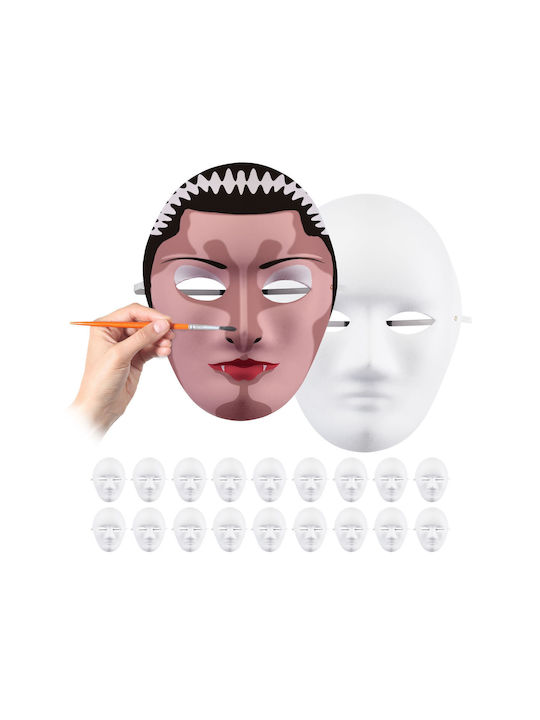 Set 20 Măști Albe Relaxdays DIY Personalizează-ți Propria Mască Set 20 Măști Albe Relaxdays DIY Personalizează-ți Propria Mască