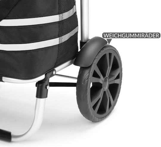 Stoff Einkaufswagen Klappbar Schwarz 35Es