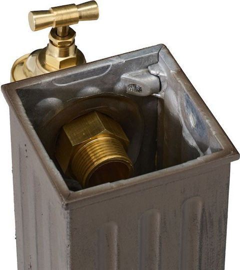 Fântână de Grădină Antică din Aluminiu Turnat Robinet Auriu Relaxdays Dimensiuni Aprox. 82 X 29 X 33 Cm Maro Închis