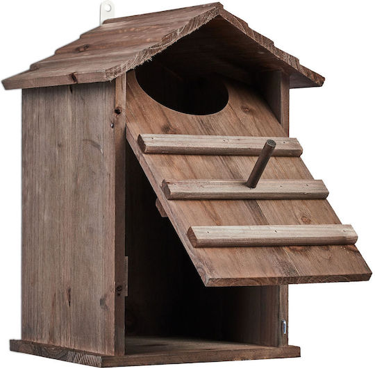 Dekoratives Holz-Vogelhaus 38,5 x 25 x 28 cm Dunkelbraun