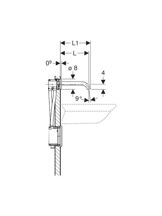 Geberit Built-in Faucet Mixer for for Bathroom Sink Silver
