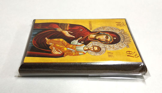 Virgin Mary Christ Hodegetria Crown "Icon Frame Category Paper Krn No 00 Dimension 6.5cm X 9.5cm" Icon Wood MDF S&k Byzantine Icons