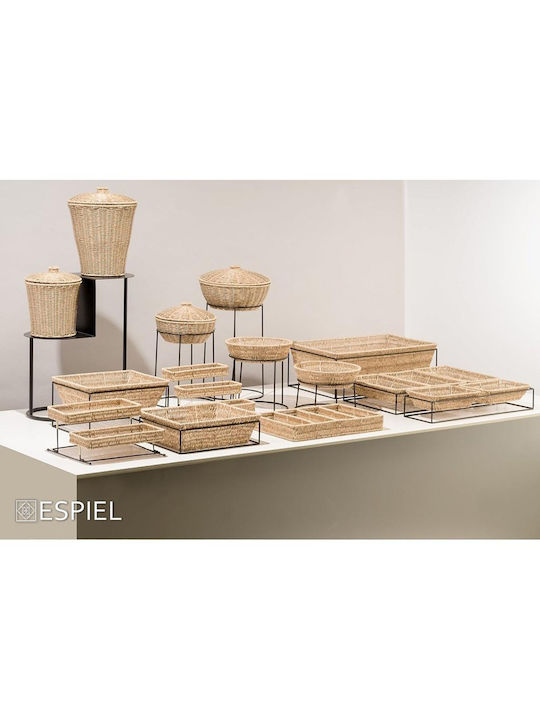 Espiel Декоративна кошница Слама с капак Beige 23x23x15бр