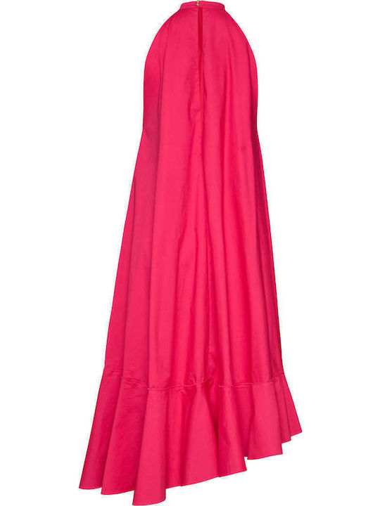 Summer Midi Dress for Wedding and Christening Fuchsia