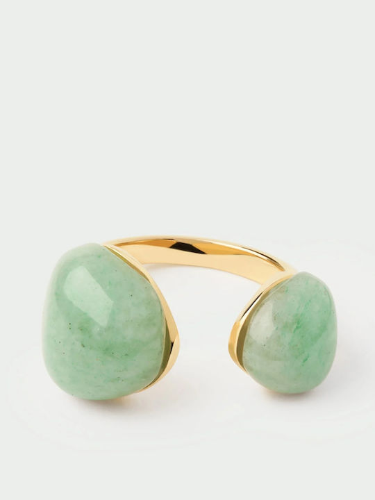 P D Paola Damen Ring mit Steinen aus Silber Vergoldet