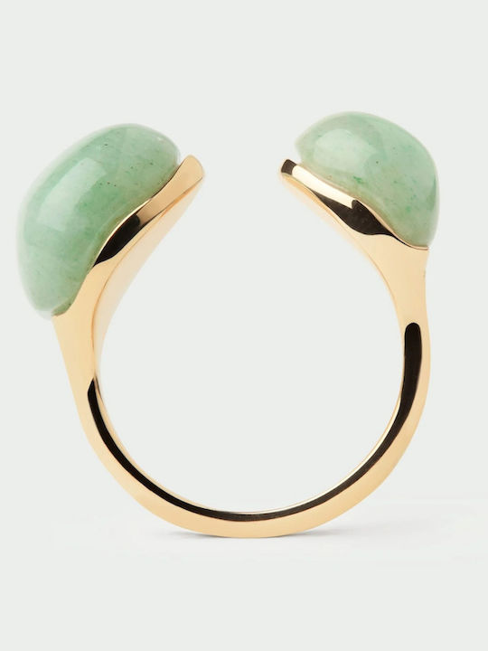 P D Paola Damen Ring mit Steinen aus Silber Vergoldet