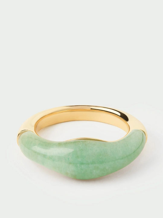 P D Paola Ring with Stones made of Silver Gold Plated