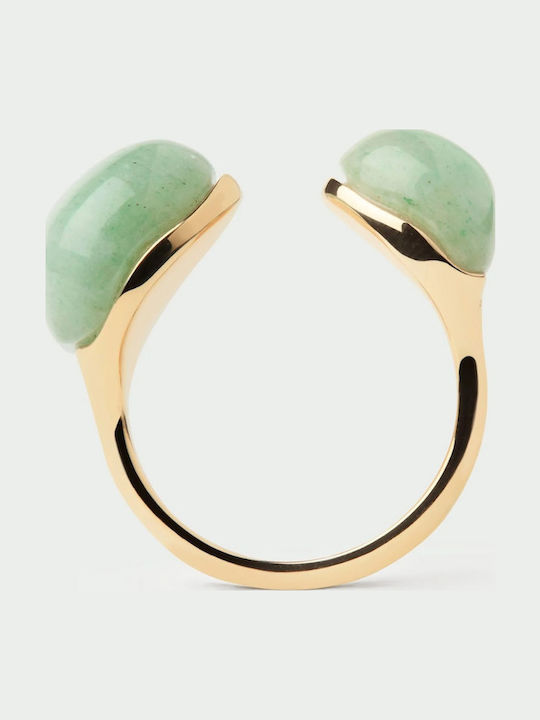 P D Paola Damen Ring mit Steinen aus Silber Vergoldet