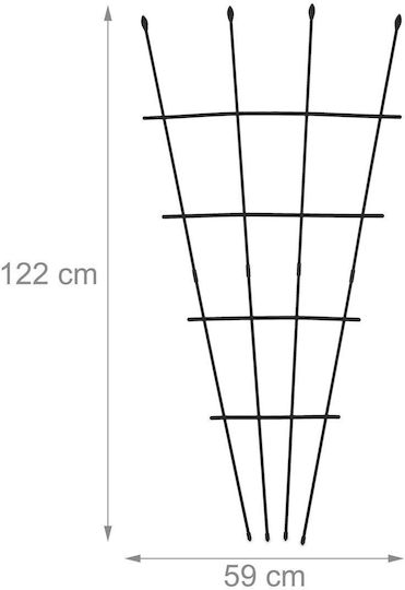 Set 2 Plant Climbing Trellises Relaxdays Steel Plastic 122 X 59cm Black