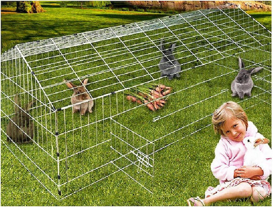 Клетка за малки животни за зайци метална 180 x 75 см