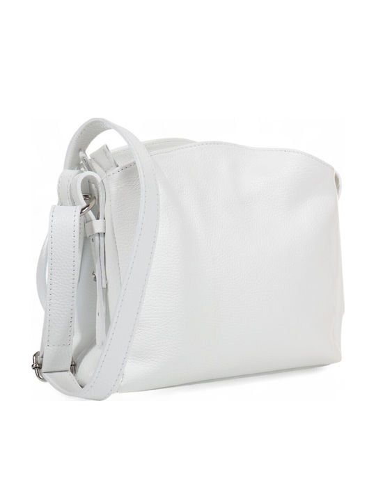 Passaggio Leather De piele Geantă de damă Crossbody Albă 5531-KR