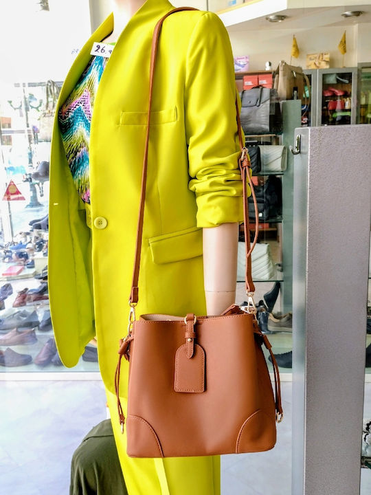 Women's Crossbody Bag Made of Tabac Brown Artificial Leather