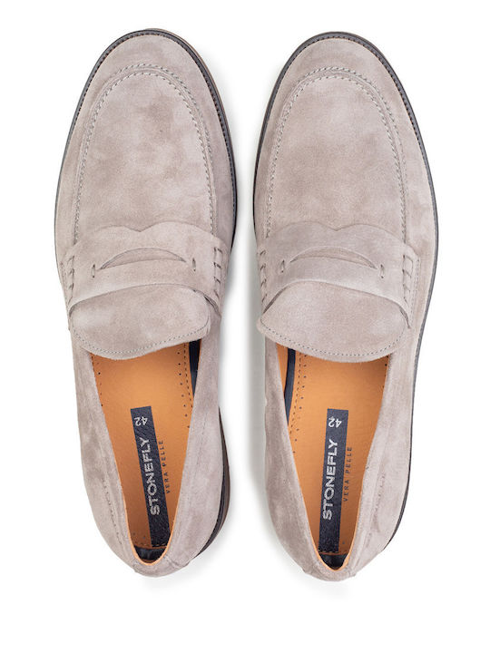 Suede Ανδρικά Μοκασίνια σε Γκρι Χρώμα Regular Fit