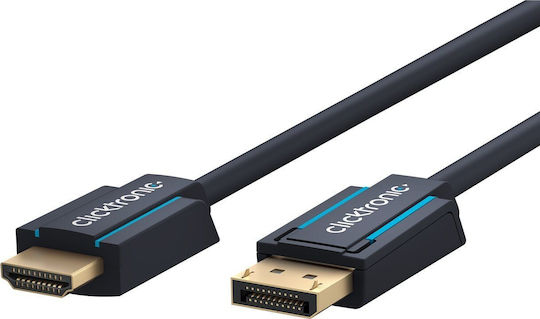 Clicktronic Cable DisplayPort male - HDMI male 5m Μπλε