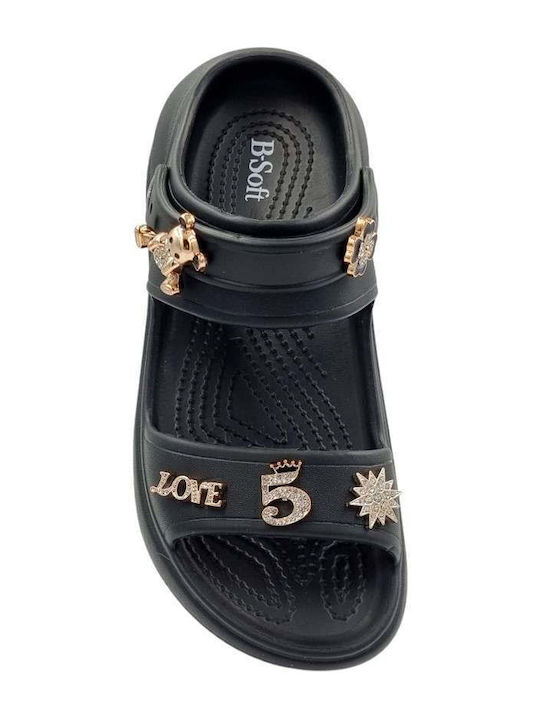Flip Flops in Sandal Style in Black Colour