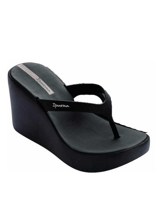 Aloha Women's Platform Flip Flops Black