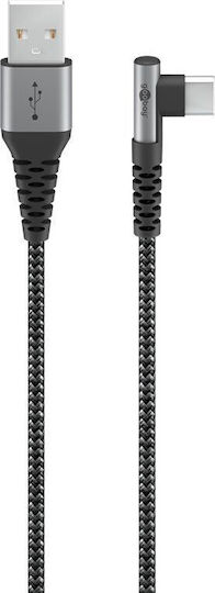 Goobay Braided USB 2.0 Cable USB-C male - USB-C / USB-A 60W Gray 0.5m (64655)