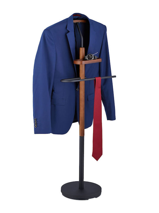 Garderobenständer Regal aus Stahl MDF 116 x 47 x 28 cm Schwarz