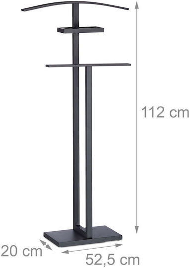 Relaxdays Coat Rack Metal Black 112 X 52.5 X 20 Cm