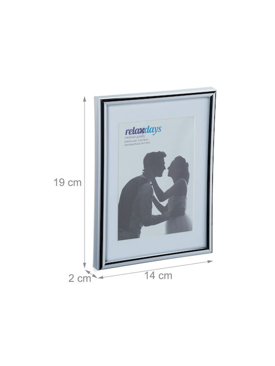 Set of 2 Silver Photo Frames Dimensions 17.5 x 14 x 9.5 cm Relaxdays