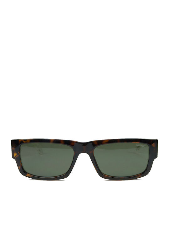 Superdry Unisex Sunglasses with Brown Tartaruga Plastic Frame and Green Lens SDS 5005 102