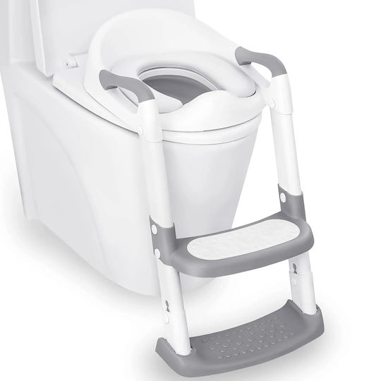 Kleinkind Toiletten-Sitz Arvada mit Harter Oberfläche, Griffen und Trittstufe Gray