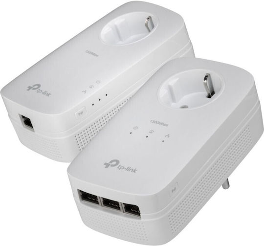 TP-LINK TL-PA8033P KIT v4 Powerline Double Wired with Passthrough Socket and Ethernet Port