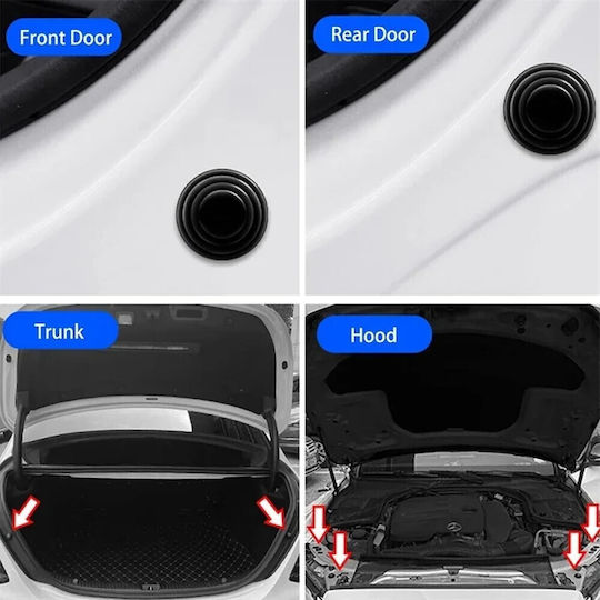 Silicone Anti-Vibration Stickers for Car Doors, Hood & Trunk Set of 20 Pcs Tc-241