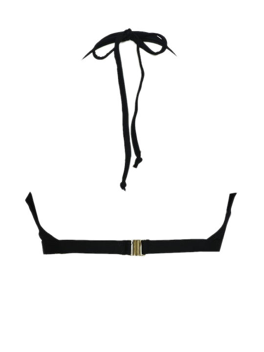 Padded Underwire Bikini Bra with Adjustable Straps Black