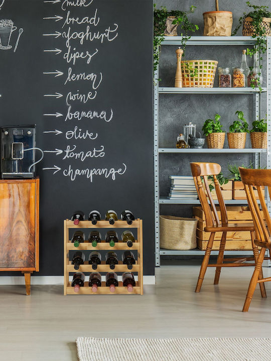Wine Bottle Holder Capacity 16 Bottles Bamboo 42.5 X 45 X 23.5 Cm