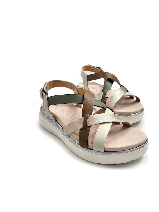 Women's Leather Platform Shoes Gold