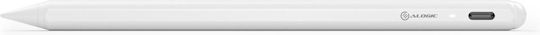 Alogic iPad Stylus Pen with Wireless Charging Digital with Palm Rejection for iPad in White color ALIPSW-WH