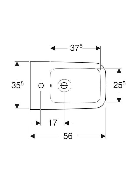 Geberit Wall-Hanging Bidet Icon Square 35x56x