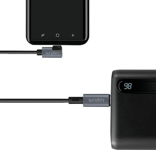 LogiLink USB 2.0 Cable USB-C male - USB-C 100W PD Μαύρο 1m CU0182