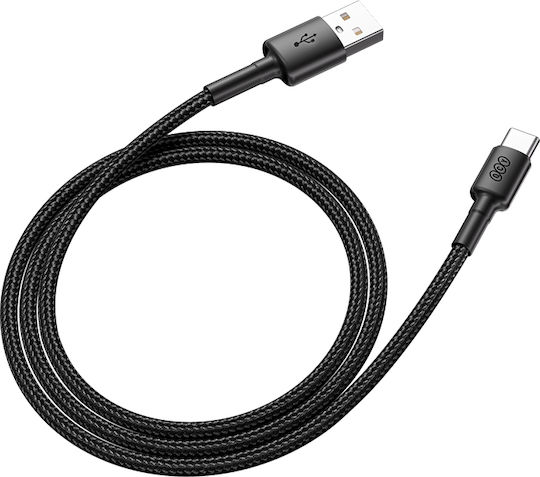 QCY Плетена USB 2.0 Кабел USB-C мъжки - USB-A мъжки 60W Черен 1.2м