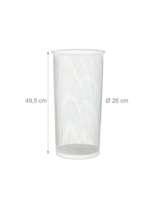 Steel Support Umbrella Rack Round Diameter 26cm White Relaxdays