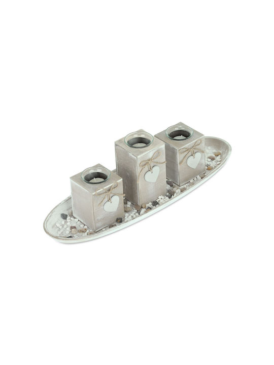 Set 3 Candle Holders Beige White Dimensions 15 X 51.5 X 18 Cm Relaxdays Set 3 Candle Holders Beige White Dimensions 15 X 51.5 X 18 Cm Relaxdays