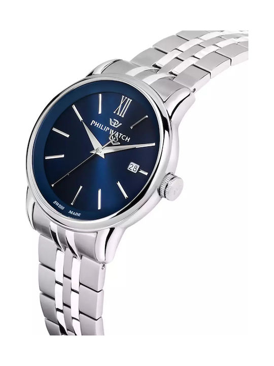 Philip Watch Men's Watch Battery with Silver Metal Bracelet
